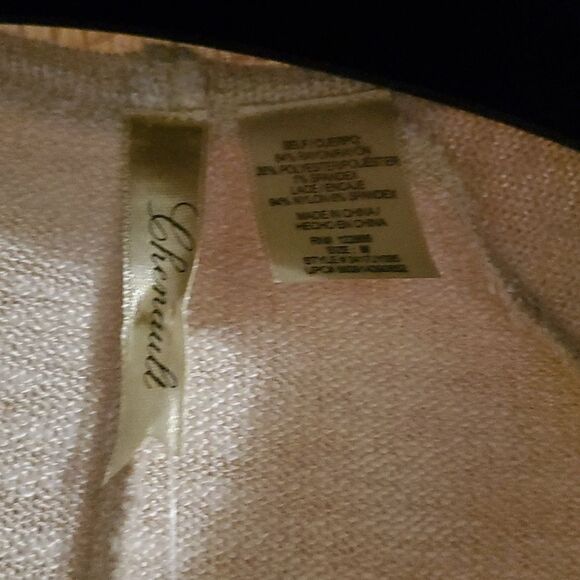 Chenault Oatmeal Lace trim tunic M New - Picture 2 of 6